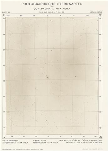 (ASTRONOMY--JOHANN PALISA & MAX WOLF) A group of 14 celestial photographs from the Photographische Sternkarten [Photographic Atlas of t